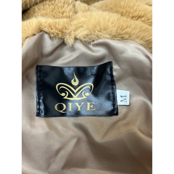 Women's Sand Brown Faux Fur Vest Qiye Size M, hook and eye clousure - Picture 7 of 10